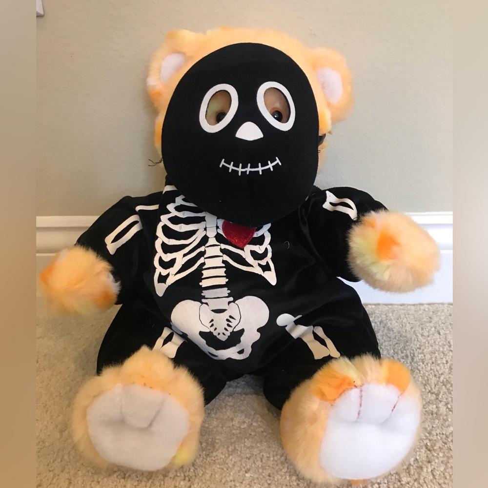Build A Bear Candy Corn Bear in Skeleton Costume